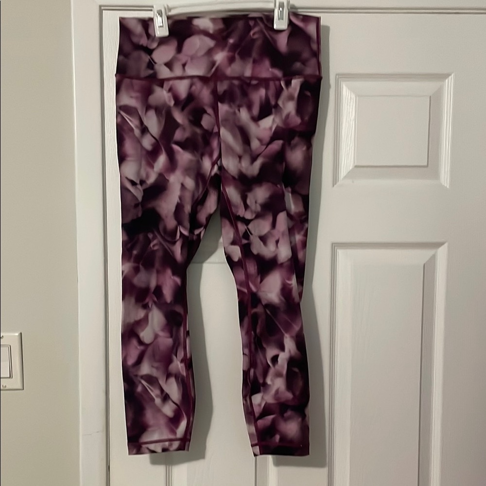 Lululemon Wunder Under High-Rise Purple Abstract Capri Leggings